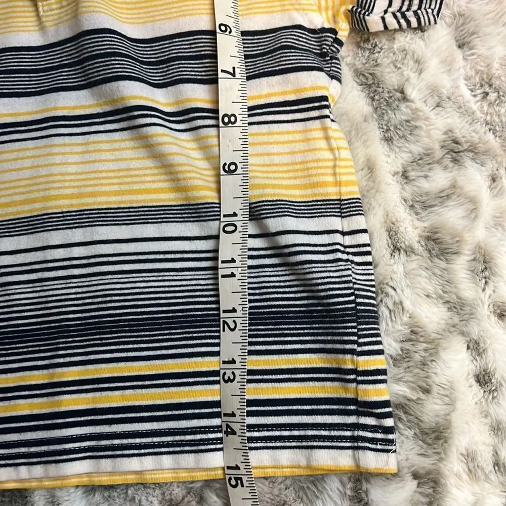 Tommy Hilfiger Boys Blue, White and Yellow Striped Polo Shirt Size 3/3T